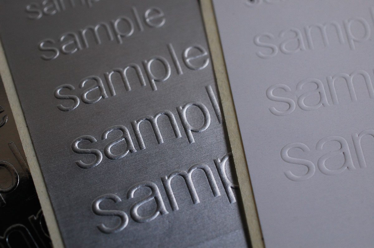 Embossed sticker sample