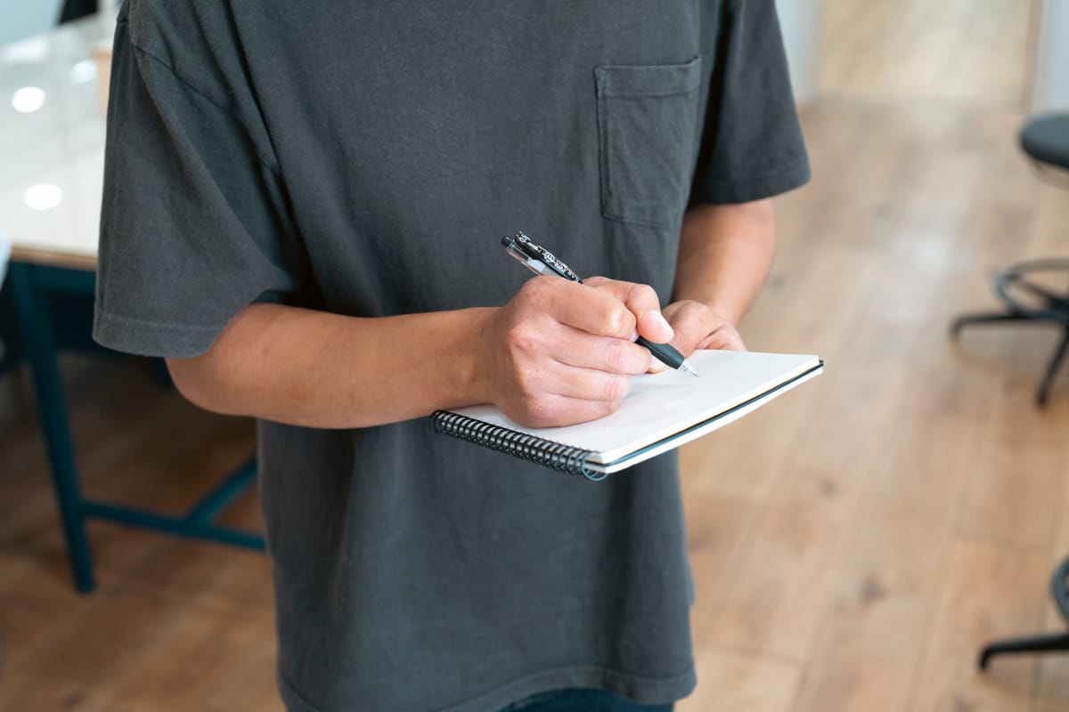 Man checking a checklist